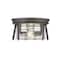 Z-Lite Cape Harbor 2 Light Flush Mount, Bronze & Clear 491F2-BRZ - alternate 5